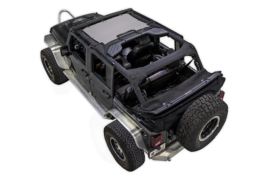 Jeep Jk Dr Spiderwebshade Piece Front Bikini Top Grey Jeep Unlimited Rubicon