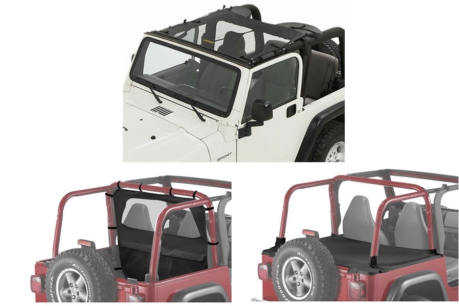 Jeep TJ Bestop TargaStyle Mesh Sun Bikini Top Package WFactory Soft Top