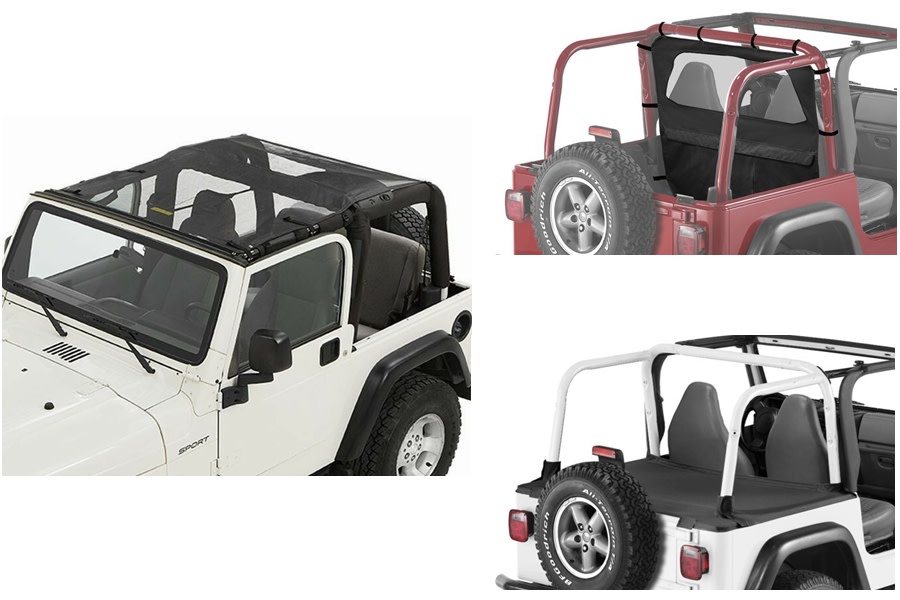 Bestop Mesh Extended SafariStyle Bikini Top Package Jeep Rubicon 2003
