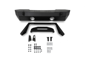 DV8 Offroad FS-25 Stubby Front Bumper w/ Plated Bull Bar - JT/JL/JK