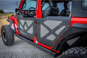 DV8 Offroad Rear Aluminum Half Doors w/ Mesh Screens - JT/JL 4Dr