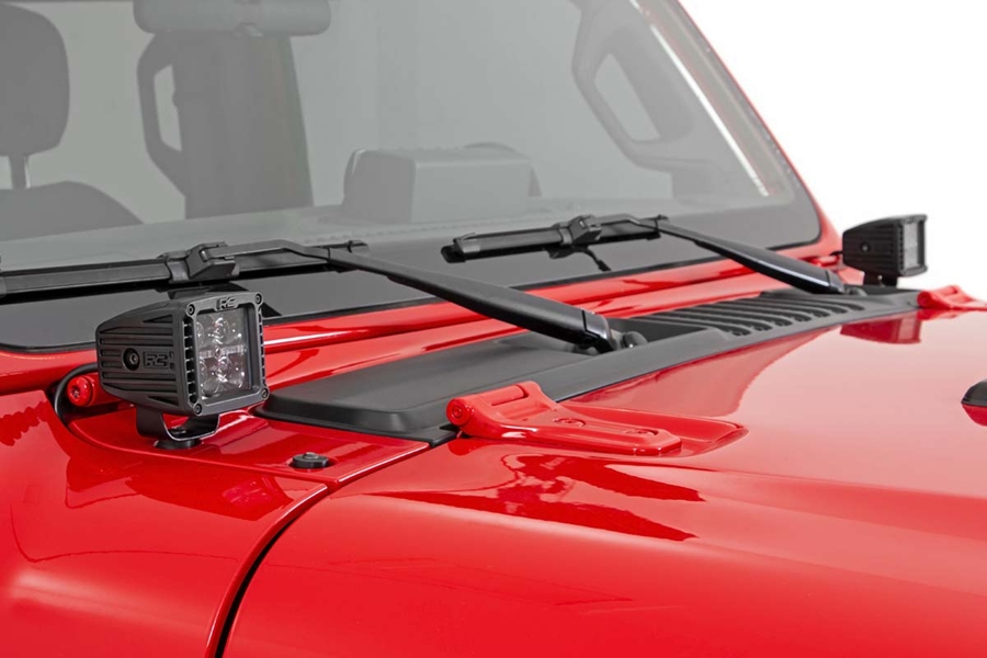 Rough Country 2-inch Black Series LED Cube Easy-Mount Kit - Amber DRL  - JT/JL