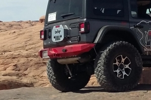 M.O.R.E. Rock Proof Rear Bumper with Clevis Mounts, Powder Coating Textured Black with Clevis Mounts, JL - JL
