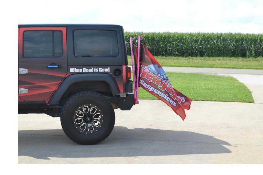 Steinjager Dual Universal Flag Holder Hitch Mount  - Bare Metal