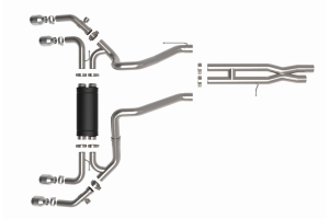 aFe Power Vulcan Series 2.5in-3in Cat-Back Exhaust System - Polished - JL 392