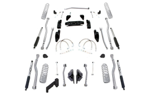 Rubicon Express Progressive Coil Extreme Duty 4-Link Long Arm Lift Kit 3.5in w/Mono Tube Shocks - JK 4DR