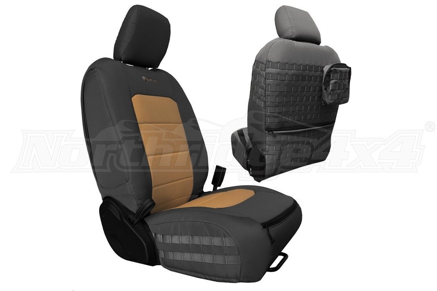 Jeep JL 4dr Bartact Tactical Front Seat Covers GraphiteKhaki Jeep Unlimited Rubicon 20182023