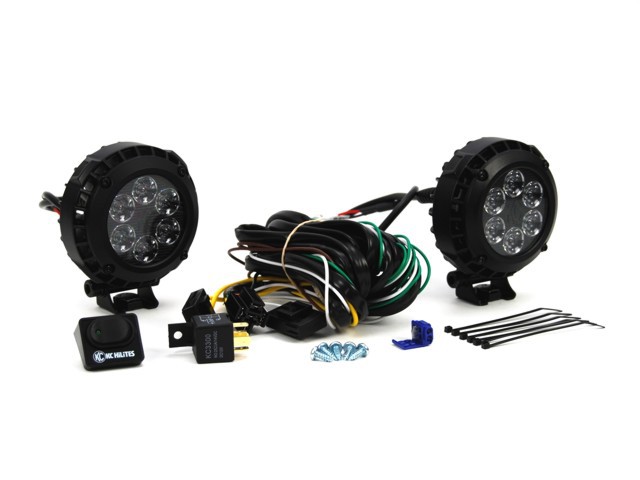 KC HiLites Round LZR LED Light Pack System Black 4in