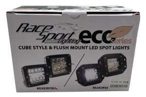 Race Sport Lighting Eco-Light LED High Power Cube Style Auxiliary Lights, Pair