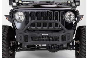 Go Rhino RockLine Front Stubby Bumper w/ OverRider Light Mount Bar - JT/JL/JK