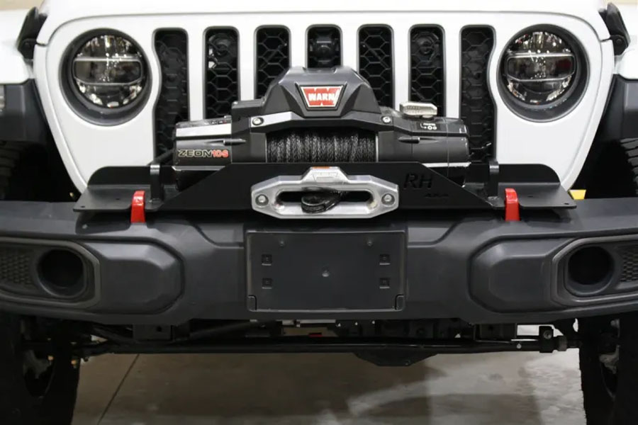 Rock Hard 4x4 Winch Plate for Factory Plastic Bumper - JL/JT