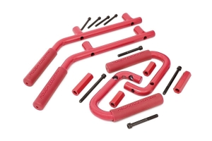 Rough Country Steel Grab Handle Set - Red - JK  