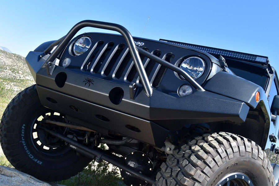 Poison Spyder Brawler MID Front Skid Plate - Black - JK