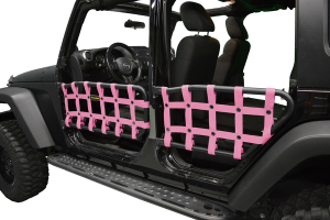 Dirty Dog 4X4 Olympic Front & Rear Tube Door Netting, Pink - JK 4DR
