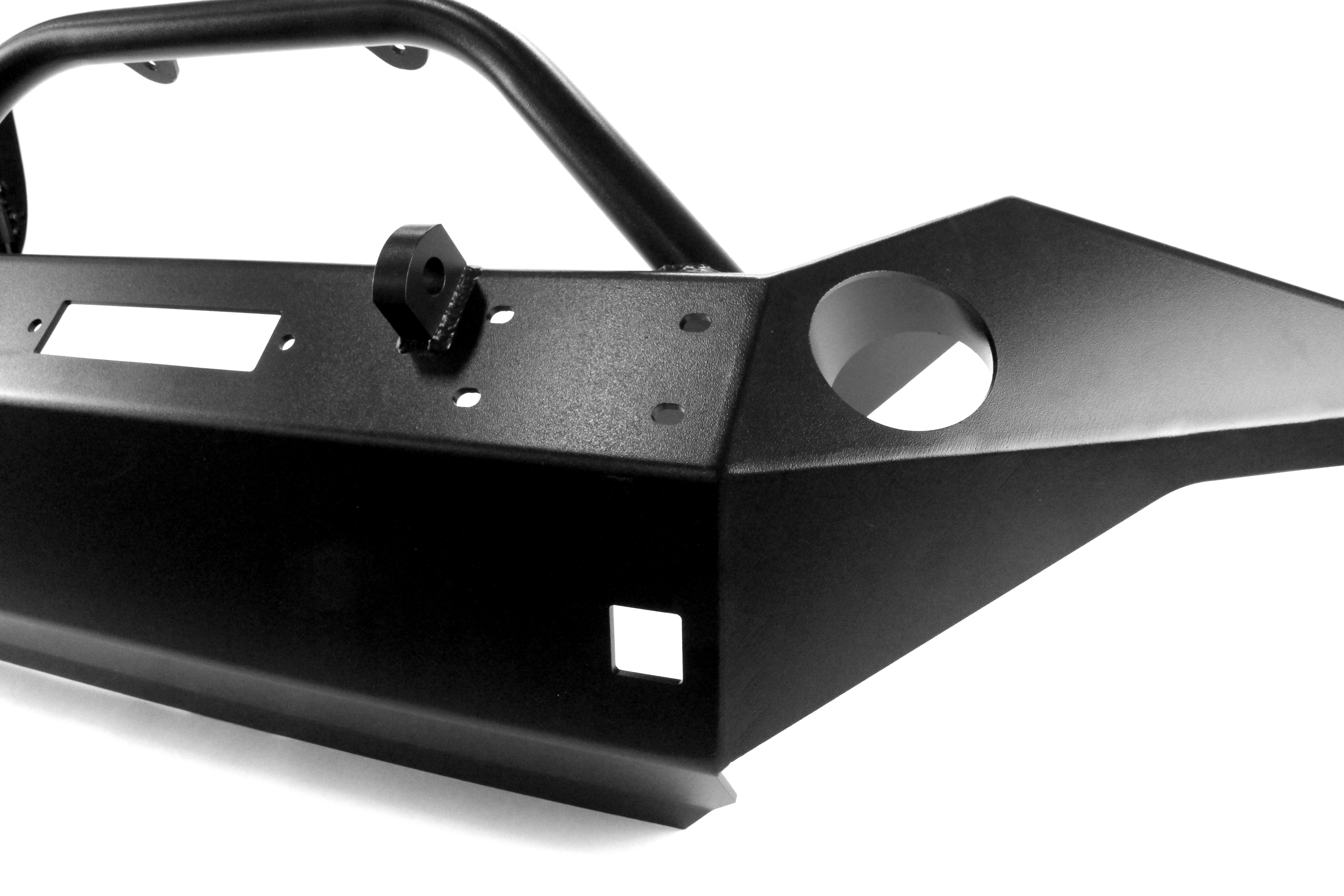 Rock Hard 4x4 Patriot Series Full Width Front Bumper w/Lowered Winch Plate Black - JK