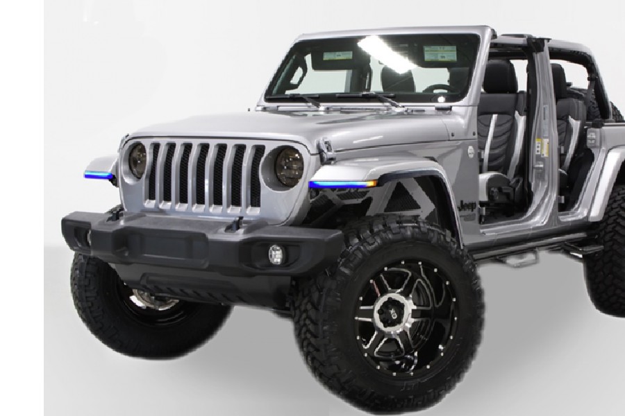 Quake LED Slim DRL Sport/Sport S Fender Chop Kit w/RGB - JL/JT