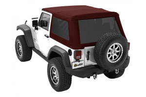 Bestop Trektop NX Glide Soft Top with Tinted Side & Rear Windows - Red Twill - JK 2DR