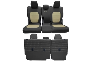 Bartact Tactical Bench Seat Cover, No Armrest - Black w/ Khaki - Bronco 4dr 2021+