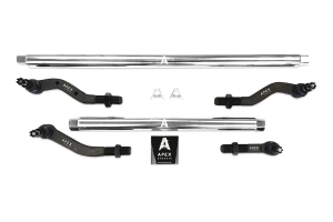 Apex Chassis 2.5 Ton Tie Rod and Drag Link Assembly, No Flip - Polished Aluminum - JT/JL Non Rubicon