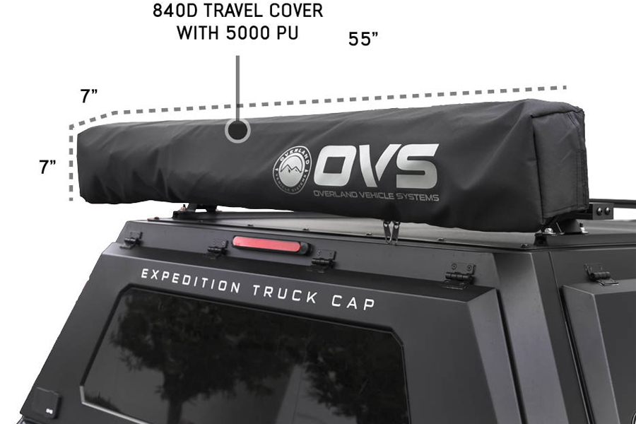 Overland Vehicle Systems XD Nomadic 315 Degree Awning - Black Fabric and Travel Cover 