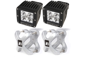 Rugged Ridge Small X-Clamp/Square LED Light Kit, Silver