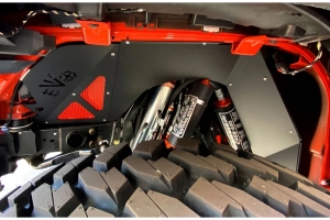 Evo Manufacturing Front Vented Aluminum Inner Fenders - Black - JT/JL