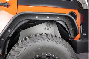 Fishbone Offroad Logo Aluminum Inner Fenders - Black - JK 