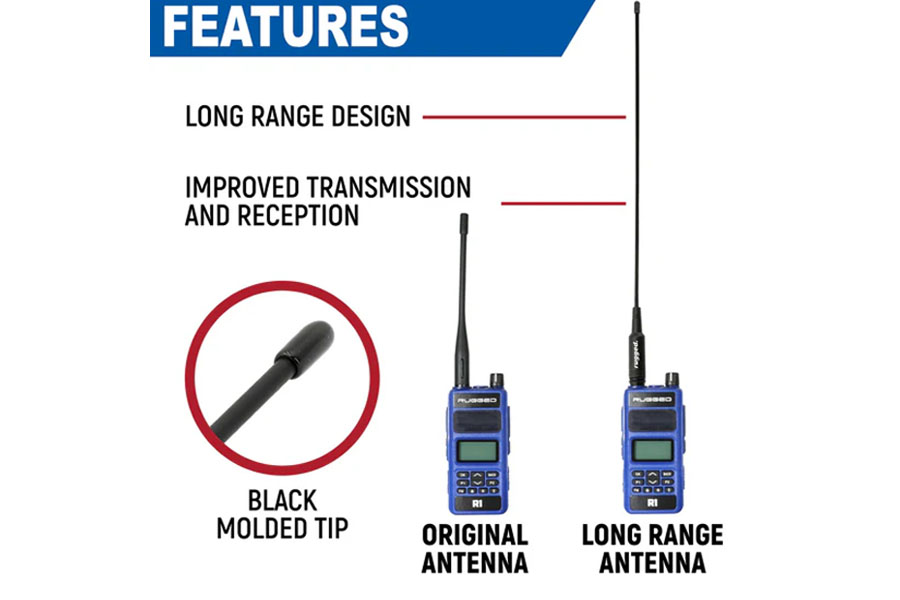 Rugged Radios Long Range Antenna for R1 / RDH-X / ABH7 Handheld Radio