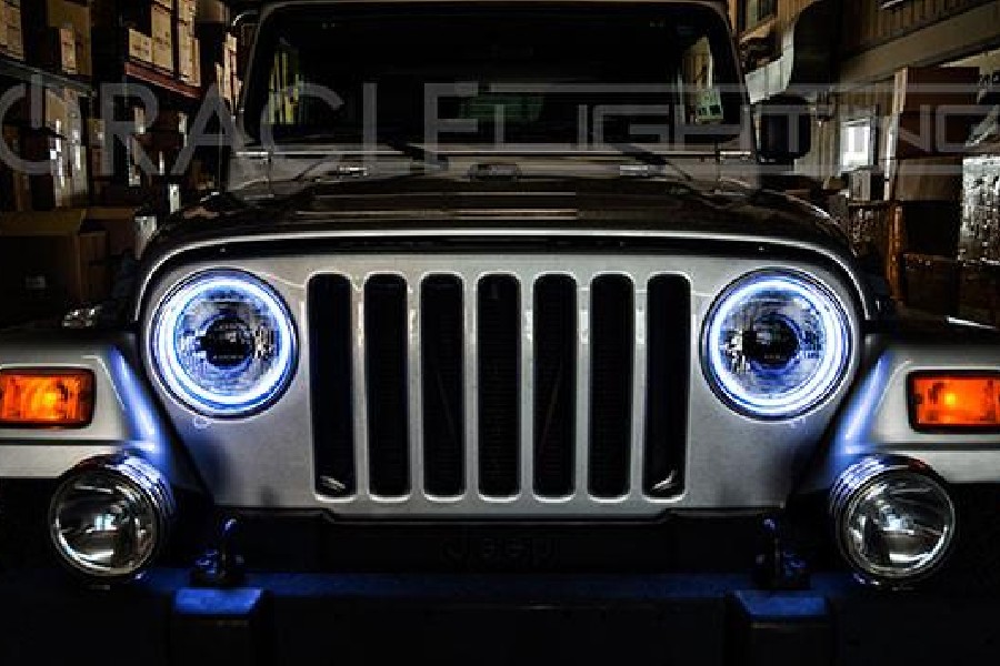 Oracle LED Surface Mount Headlight Halo Kit - Blue - TJ