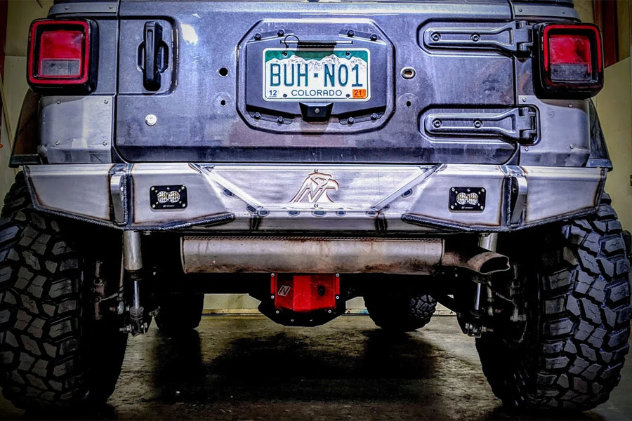 Next Venture Motorsports Rimrocker Series Rear Bumper w/ LED Cutouts - Bare - JL