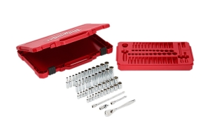 Milwaukee Tool 1/4in Drive 50pc Ratchet and Socket Set - SAE and Metric