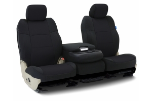 CoverKing Neosupreme Front Seat Covers - Solid Black, Side Airbag Compatible - JL 4dr w/Height Adj. Driver Seat