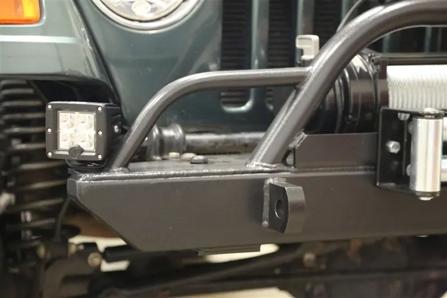 Rock Hard 4x4 Narrow Width Legendary Front Bumper w/ Straight Up Hoop & Tube Extensions  - LJ/TJ/YJ/CJ