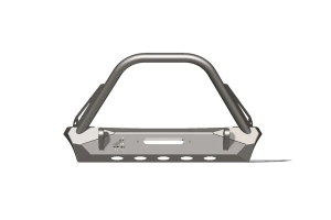 Crawltek Pyro Stubby Front Bumper w/ Flat Top Stinger - Black - TJ/LJ/YJ/CJ