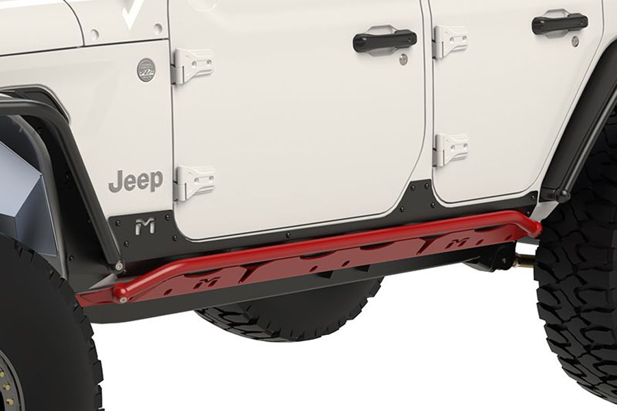 MetalCloak Overline Rocker Rail, Black Powder Coat - Pair - JL 4DR