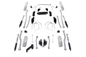 Rubicon Express Progressive Coil Extreme Duty 4-Link Long Arm Lift Kit 3.5in w/Mono Tube Shocks - JK 2DR