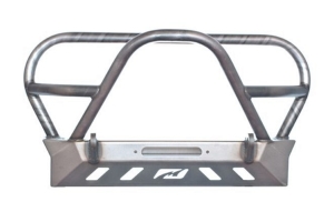 Motobilt Front Bumper w/ Grill Hoop and Stinger - Bare Steel  - LJ/TJ/YJ