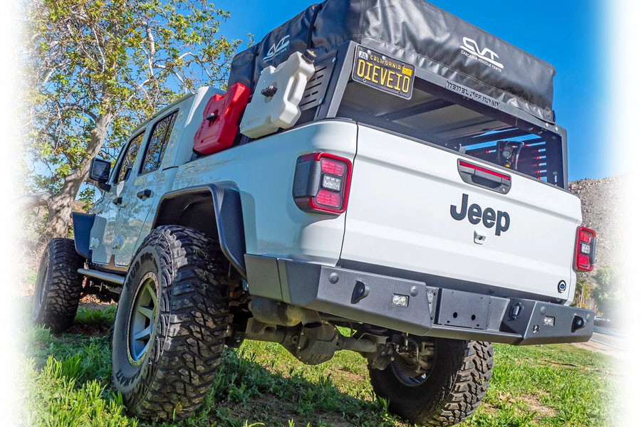 Turn Offroad Rear Bumper w/ Frame Mounted Rock Slider Wings - JT