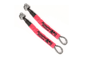 Rugged Ridge 5/16-Inch Rope Shackle and Grab Handle, Red Pair