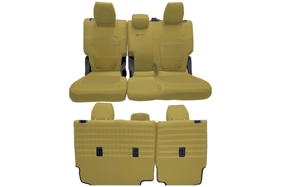 Bartact Tactical Rear Bench Seat Covers w/ Armrest - Coyote/Coyote   - Bronco 4dr 2021+
