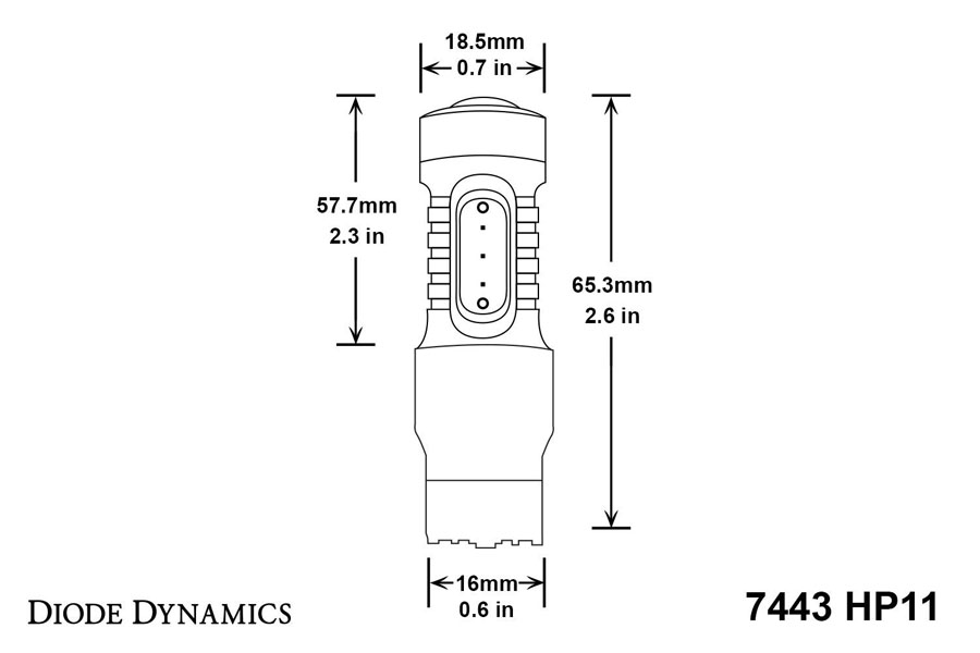 Diode Dynamics 7440/7443 HP11 Backup LED Bulbs, Cool White - Pair