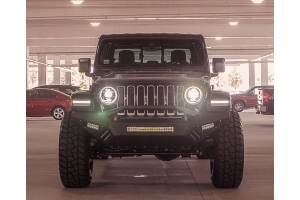 Road Armor Bolt-on Accessory Pre-Runner Guard for Spartan Front Bumper - Texture Black  - JT/JL