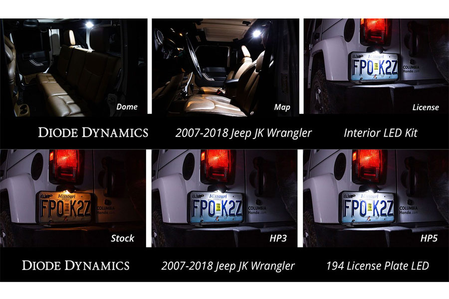Diode Dynamics Interior LED Conversion Kit, Stage 2 - Cool White - JK 4DR