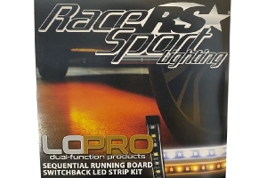 Race Sport Lighting LoPro 48in Sidekick Sequential Running Board Switchback LED Strip Kit (White/Amber)