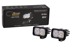  Diode Dynamics Stage Series C2 2in Sport White Combo LED Pods, Amber Backlight - Pair