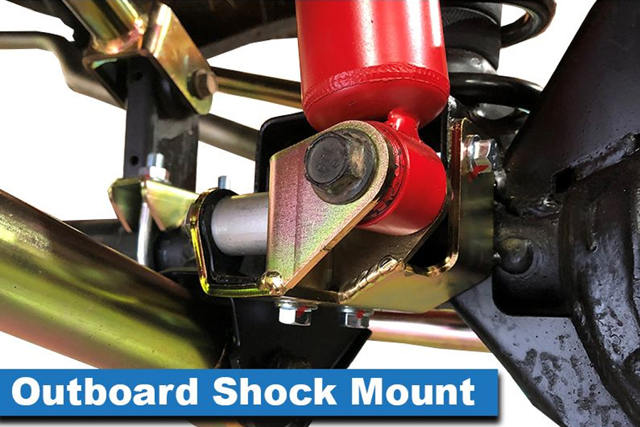 MetalCloak Outboard Shock Mount Spacer Relocation Kit - Lower Front - JK