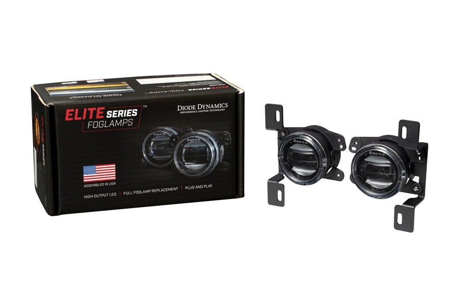 Diode Dynamics Elite Type MR Fog Lamps , White - Pair - JT/JL Rubicon w/ Steel Bumper / JK 10th Anniversary and Hard Rock Only