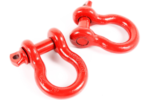 Rugged Ridge 7/8-Inch D-Ring Shackles Pair Red