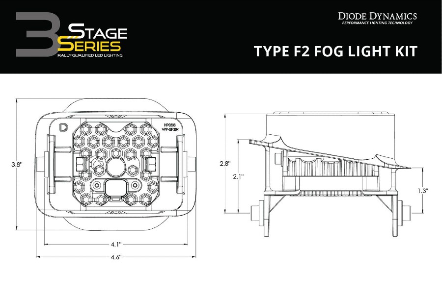 Diode Dynamics Stage Series 3in SAE/DOT Type AS Fog Light Kit - Bronco 2021+