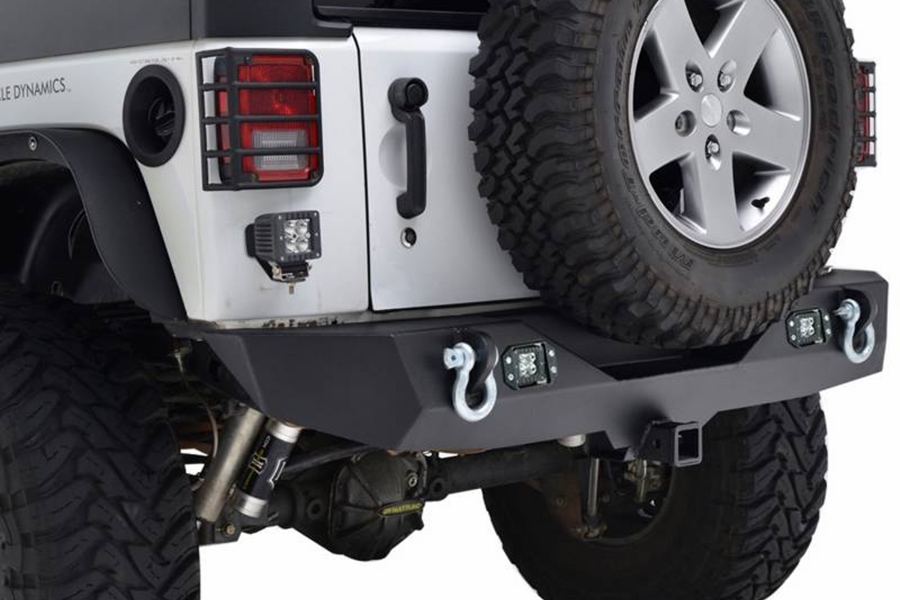 Paramount Heavy Duty Rock Crawler Rear Bumper w/LED Lights - JK